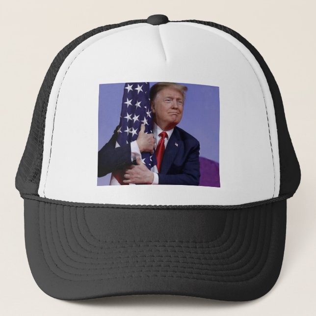 Donald Trump and the Flag Trucker Hat (Front)