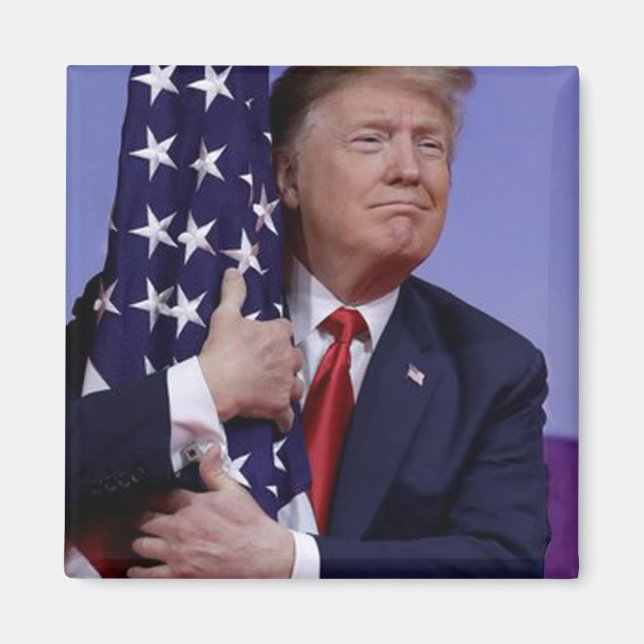 Donald Trump and the US Flag Magnet (Front)