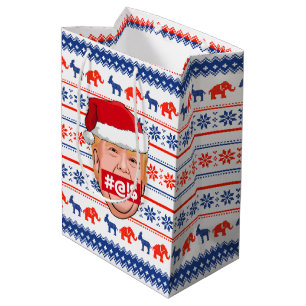 DONALD TRUMP Angry Christmas Medium Gift Bag