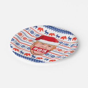 DONALD TRUMP Angry Christmas Paper Plate