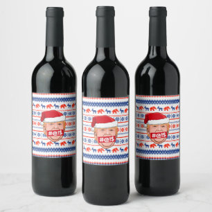 DONALD TRUMP Angry Christmas Wine Label