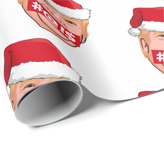 DONALD TRUMP Angry Christmas Wrapping Paper (Roll Corner)