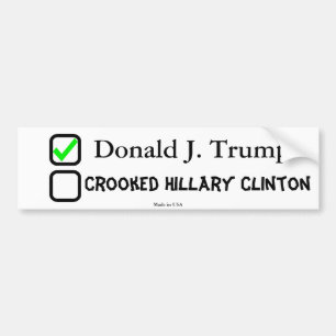 Donald Trump Anti Hillary Clinton Bumper Sticker