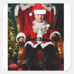 DONALD TRUMP AS SANTA CLAUS FunnY Square Sticker