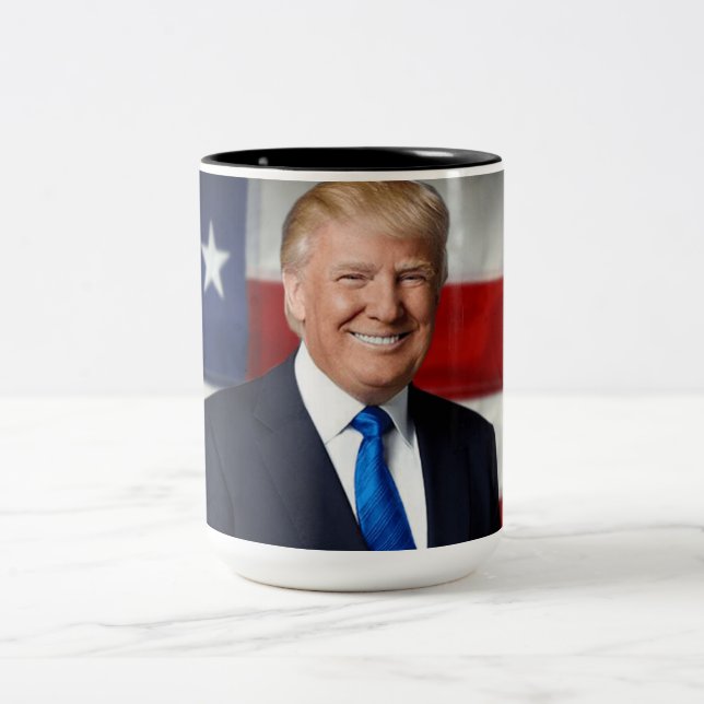 Donald Trump: "Bigly" sized mug! Two-Tone Coffee Mug (Center)