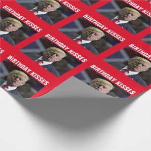 DONALD TRUMP BIRTHDAY KISS WRAPPING PAPER