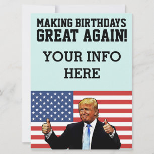 DONALD TRUMP BIRTHDAY PARTY CUSTOM INVITATIONS
