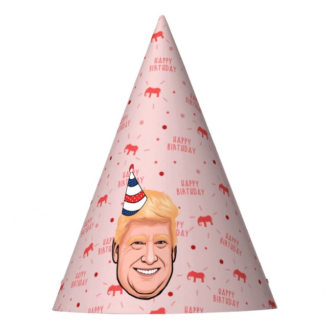 DONALD TRUMP BIRTHDAY PARTY HAT (Front)