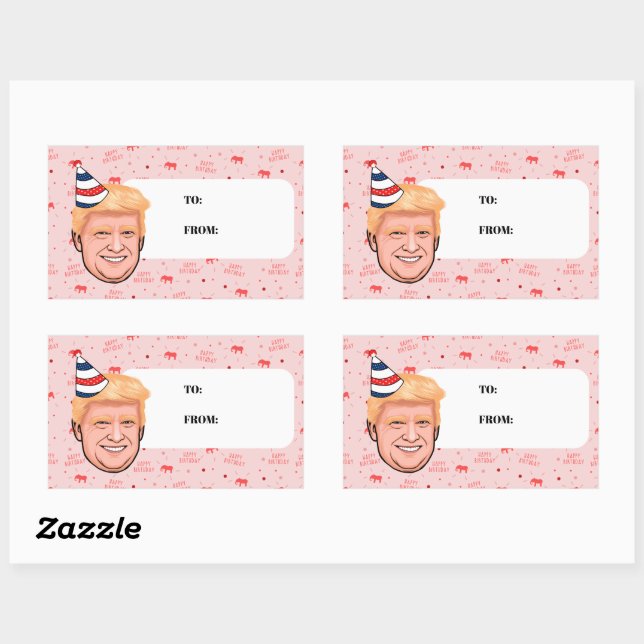 DONALD TRUMP BIRTHDAY RECTANGULAR STICKER (Sheet)
