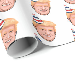 DONALD TRUMP BIRTHDAY WRAPPING PAPER