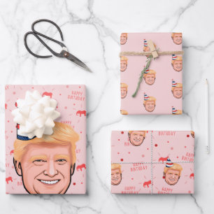 DONALD TRUMP BIRTHDAY WRAPPING PAPER SHEET