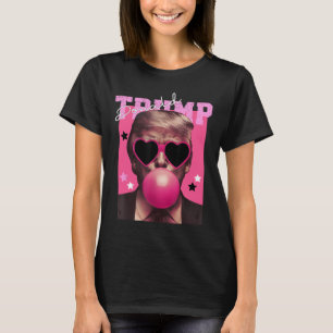Donald Trump Blowing Bubble Gum Pink Sungles Trump T-Shirt