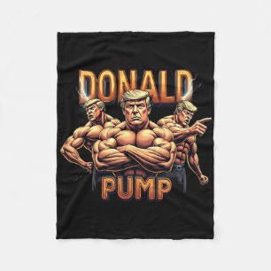 Donald Trump Bodybuilding Funny Gym Meme Humour Fleece Blanket