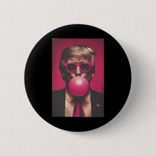 Donald Trump Bubble Gum 2024 6 Cm Round Badge