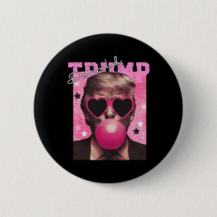 Donald Trump Bubble Gum Pink Sungles 6 Cm Round Badge