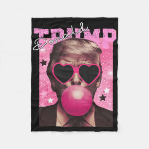 Donald Trump Bubble Gum Pink Sungles Fleece Blanket