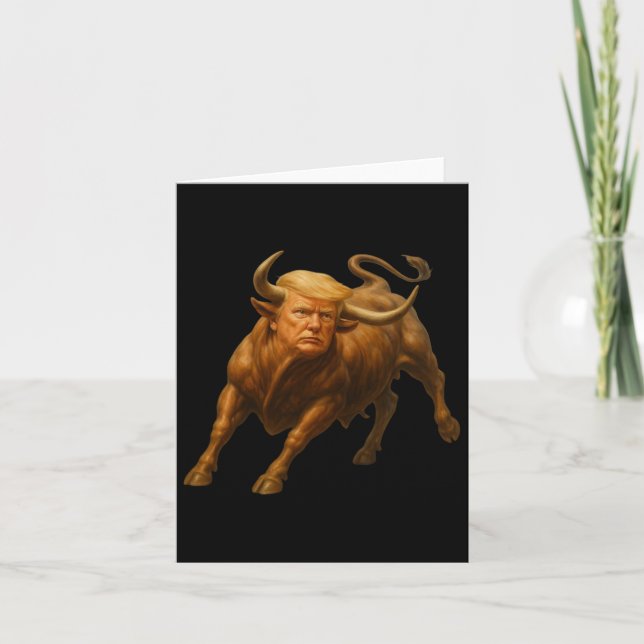Donald Trump Bull Shirt - Wild With President Trum Card (Front)