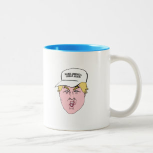 Donald Trump Caricature Hat Great Two-Tone Coffee Mug