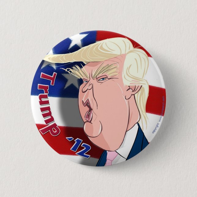 Donald Trump Cartoon Collector's Button (Front)