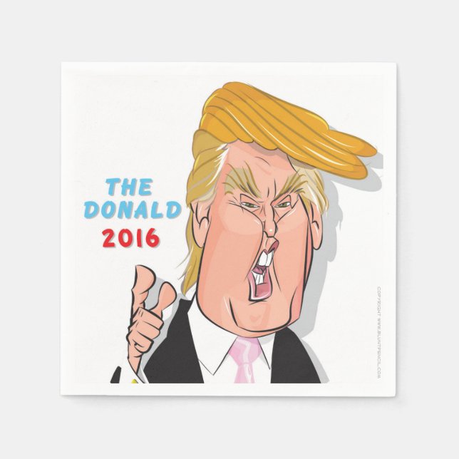 Donald Trump Cartoon paper napkins (Front)