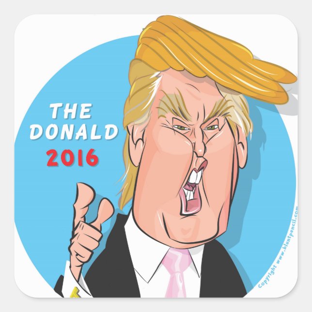 Donald Trump Cartoon Sticker (Front)