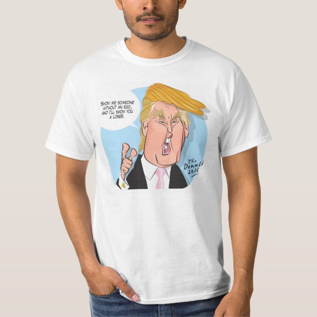 Donald Trump Cartoon Tshirt with quote 1 (Front)