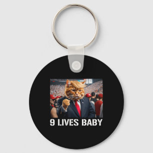 Donald Trump Cat Nine Lives Baby Key Ring