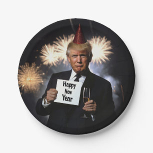 Donald Trump Celebrates New Year’s in Style Paper Plate