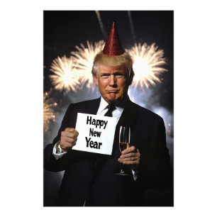 Donald Trump Celebrates New Year’s in Style Photo Print