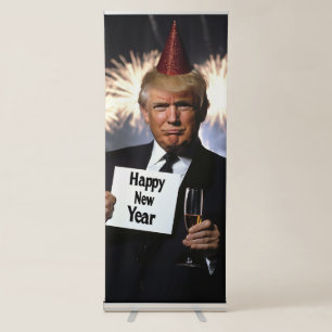 Donald Trump Celebrates New Year’s in Style Retractable Banner
