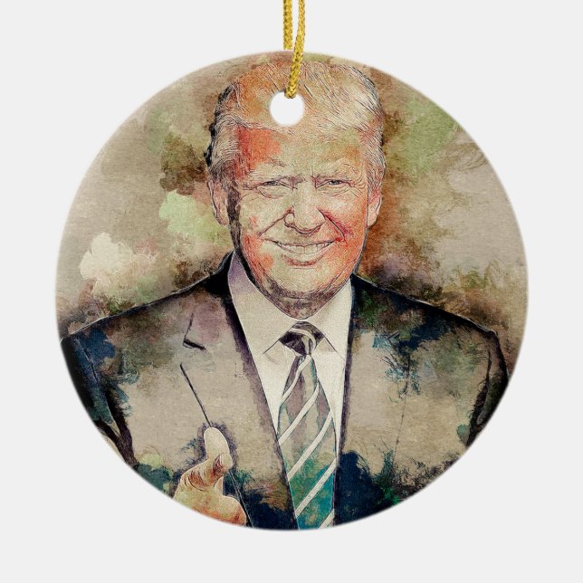 Donald Trump Ceramic Tree Decoration (Front)