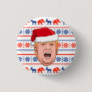 DONALD TRUMP Christmas 3 Cm Round Badge