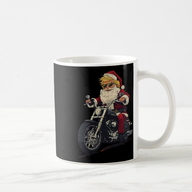 Donald Trump Christmas Biker Motorbike Funny Santa Coffee Mug (Right)