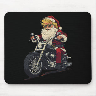 Donald Trump Christmas Biker Motorbike Funny Santa Mouse Mat