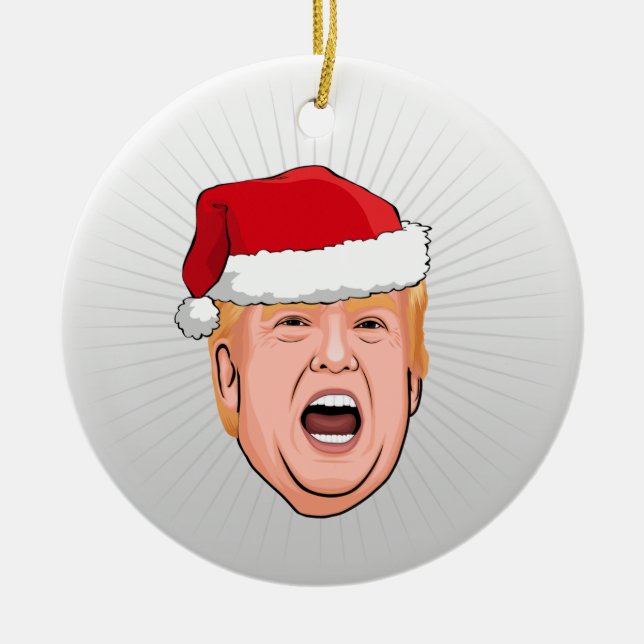 DONALD TRUMP Christmas Ceramic Tree Decoration (Front)
