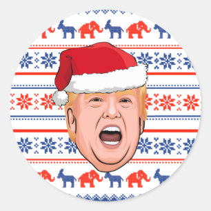 DONALD TRUMP Christmas Classic Round Sticker