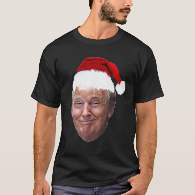 Donald Trump Christmas Funny MAGA santa hat 624png T-Shirt (Front)