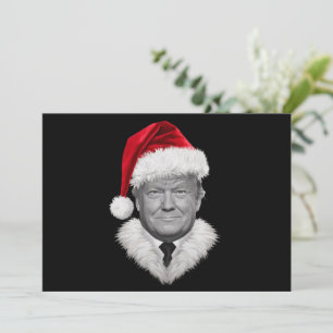 Donald Trump Christmas Funny Santa Hat Gift Holiday Card