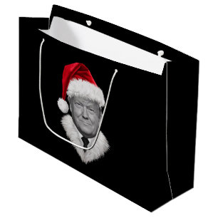 Donald Trump Christmas Funny Santa Hat Gift Large Gift Bag