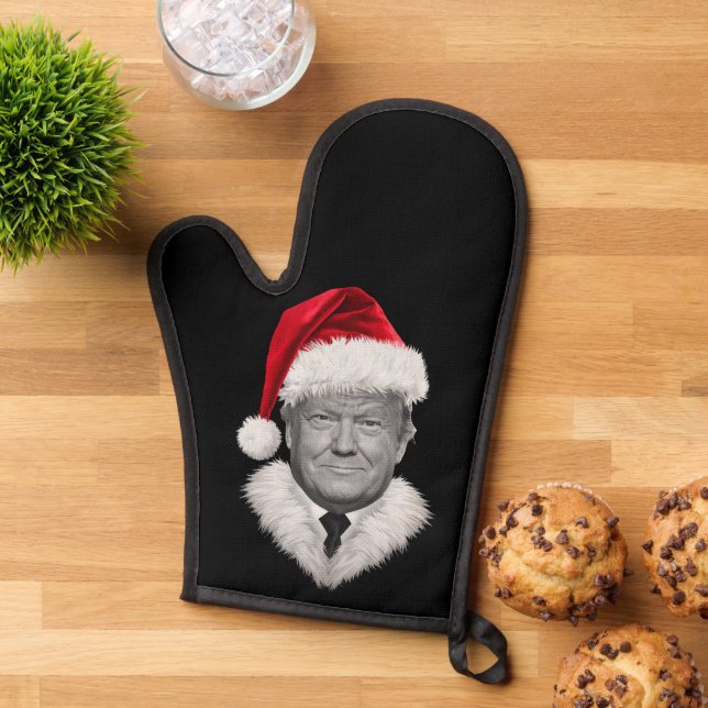 Donald Trump Christmas Funny Santa Hat Gift  Oven Mitt (Top down)