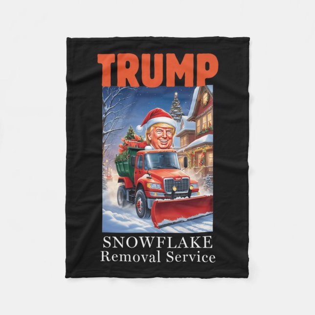 Donald Trump Christmas Funny Snowflake Removal  Fleece Blanket (Front)