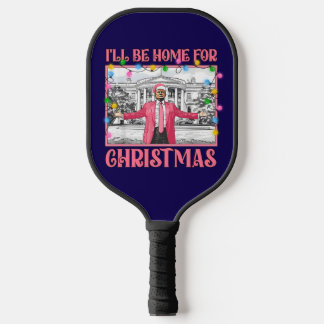 Donald Trump Christmas I'l Be Home Pickleball Paddle