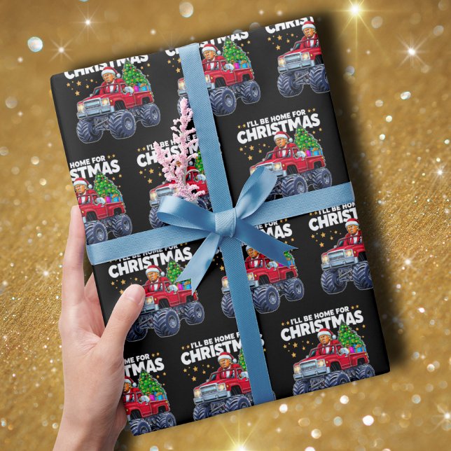 Donald Trump Christmas | I'll Be Home for Xmas Wrapping Paper (Creator Uploaded)