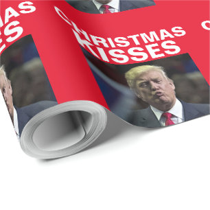 DONALD TRUMP CHRISTMAS KISS funny Wrapping Paper