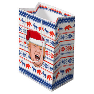 DONALD TRUMP Christmas Medium Gift Bag
