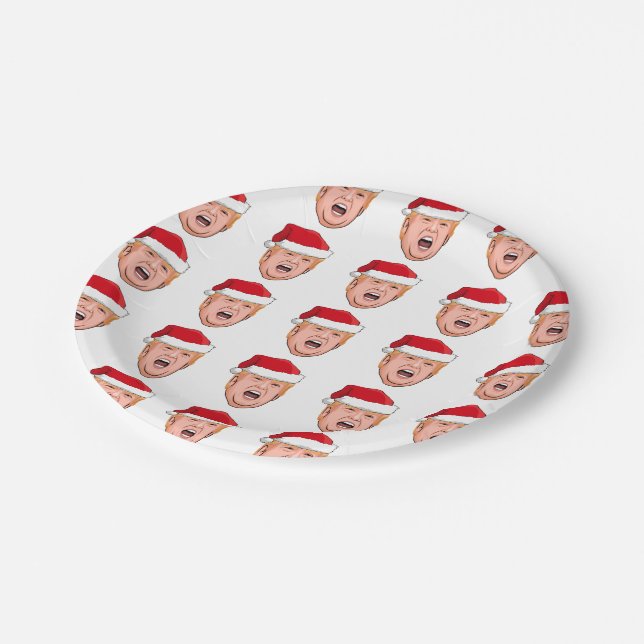 DONALD TRUMP Christmas Paper Plate (Angled)