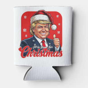 Donald Trump Christmas Santa Claus Art Can Cooler