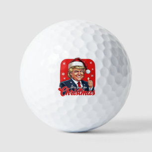 Donald Trump Christmas Santa Claus Art Golf Balls