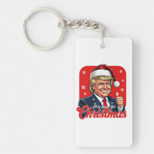 Donald Trump Christmas Santa Claus Art Key Ring