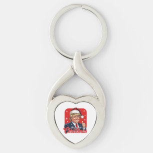Donald Trump Christmas Santa Claus Art Key Ring